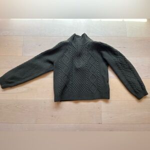 Aritzia Dark Green Cable Knit Sweater